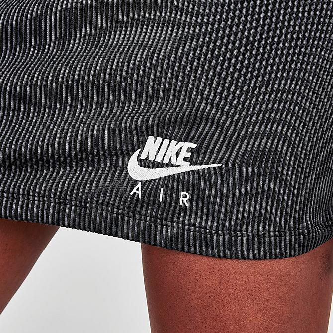 On Model 5 view of Women's Nike Sportswear Air Rib Skirt in Black/White Click to zoom