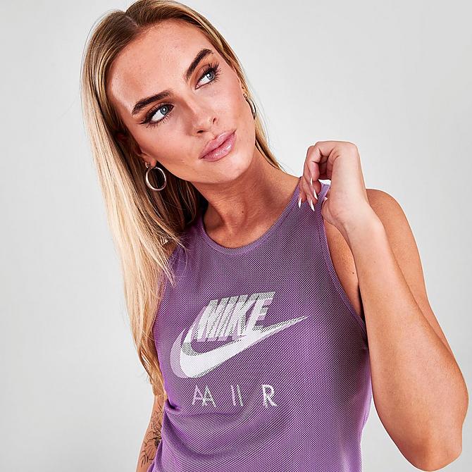 On Model 6 view of Women's Nike Sportswear Air Mesh Dress in Purple Nebula Click to zoom