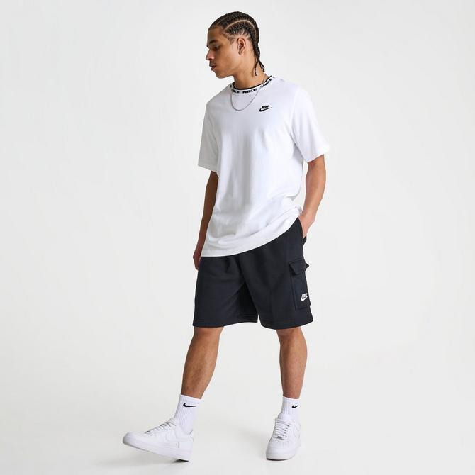 Nike Mens Sweat Shorts Black Size M Big Graphic Logo Swoosh Pockets