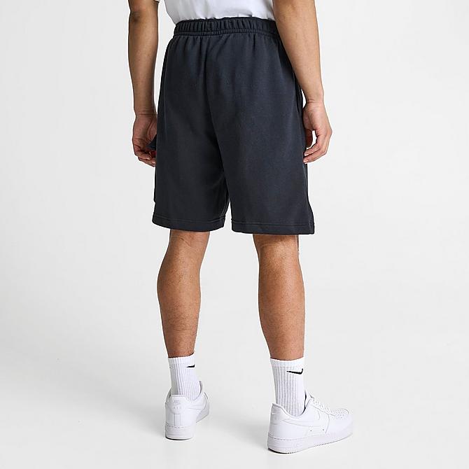 Back Right view of Men's Nike Sportswear Club Fleece Cargo Shorts in Black/Black/White Click to zoom