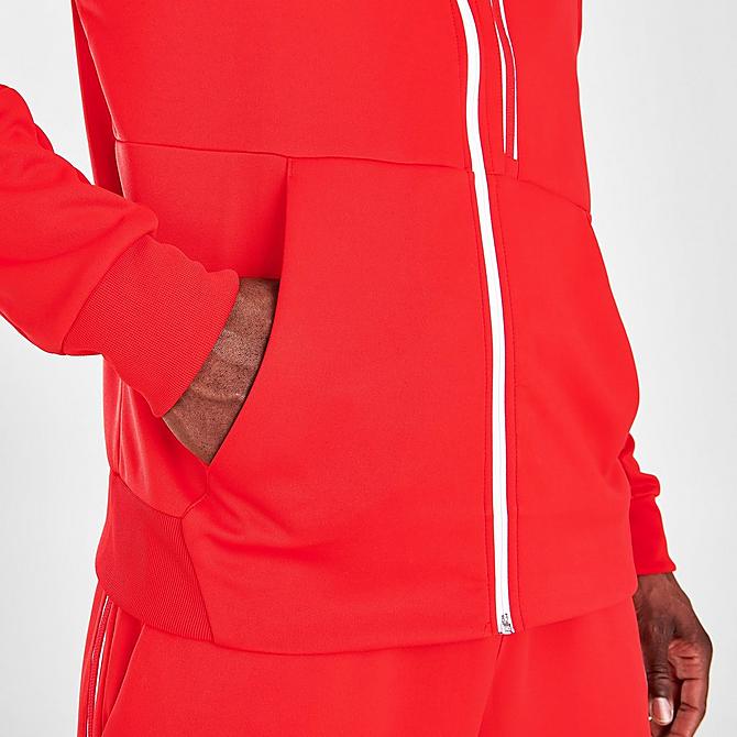 On Model 6 view of Men's Nike Sportswear Tribute N98 Jacket in University Red/White Click to zoom