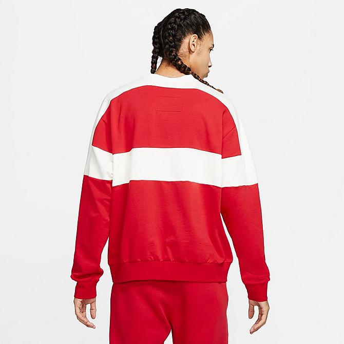 Back Left view of Men's Nike Sportswear Reissue USA Rowing Crewneck Sweatshirt in University Red/Sail/Midnight Navy Click to zoom