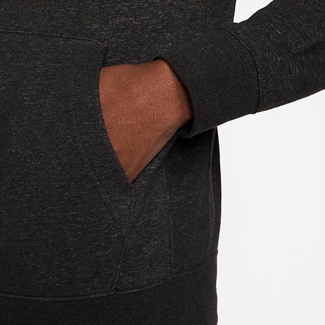 On Model 5 view of Men's Nike Sportswear Logo Grind Hoodie in Black/Dark Smoke Grey Click to zoom