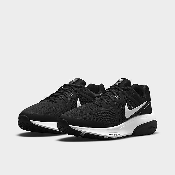 Three Quarter view of Men's Nike Zoom Prevail Running Shoes in Black/White Click to zoom