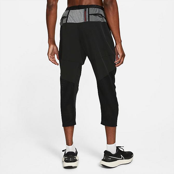 Back Left view of Men's Nike Phenom Elite Wild Run Cropped Training Pants in Black/Black Click to zoom