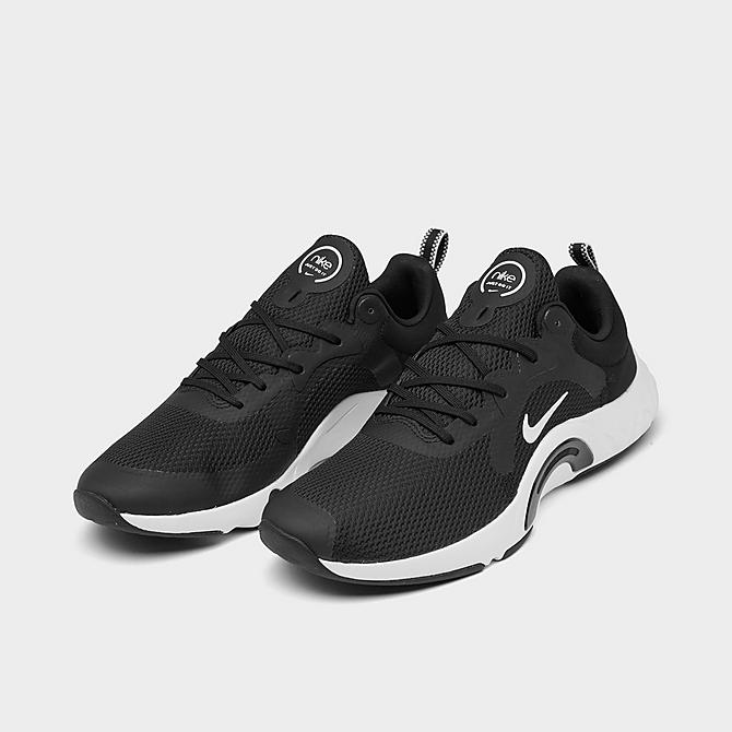 Three Quarter view of Women's Nike Renew In-Season TR 11 Training Shoes in Black/White Click to zoom