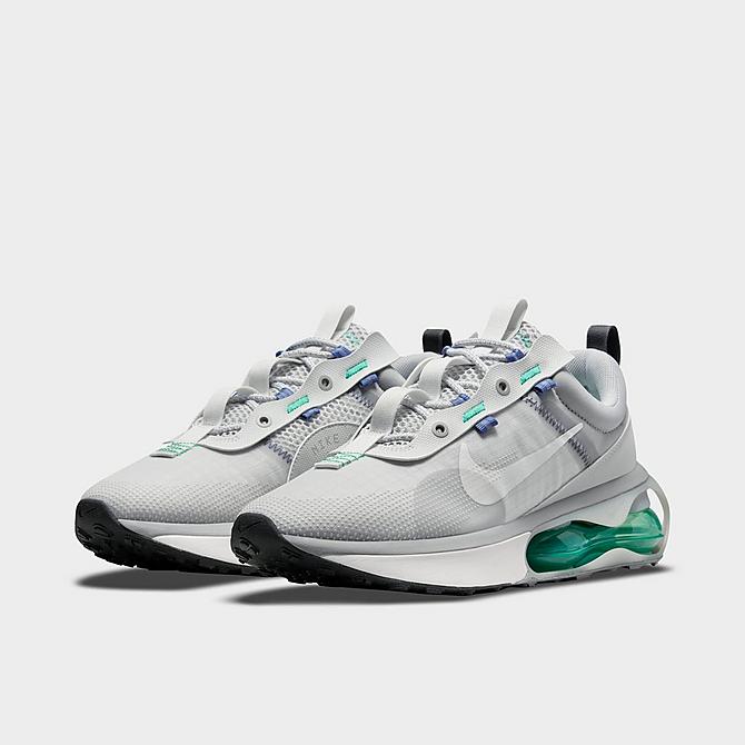 Three Quarter view of Men's Nike Air Max 2021 Casual Shoes in Grey/Teal/Purple Click to zoom