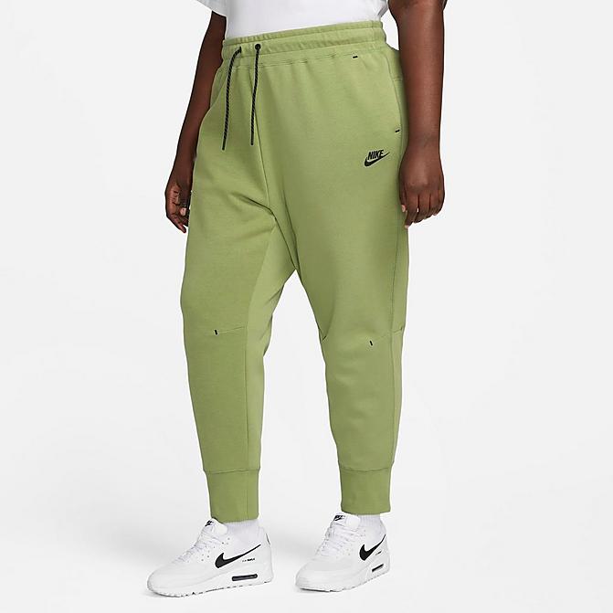 Front view of Women's Nike Sportswear Tech Fleece Jogger Pants (Plus Size) in Alligator Click to zoom
