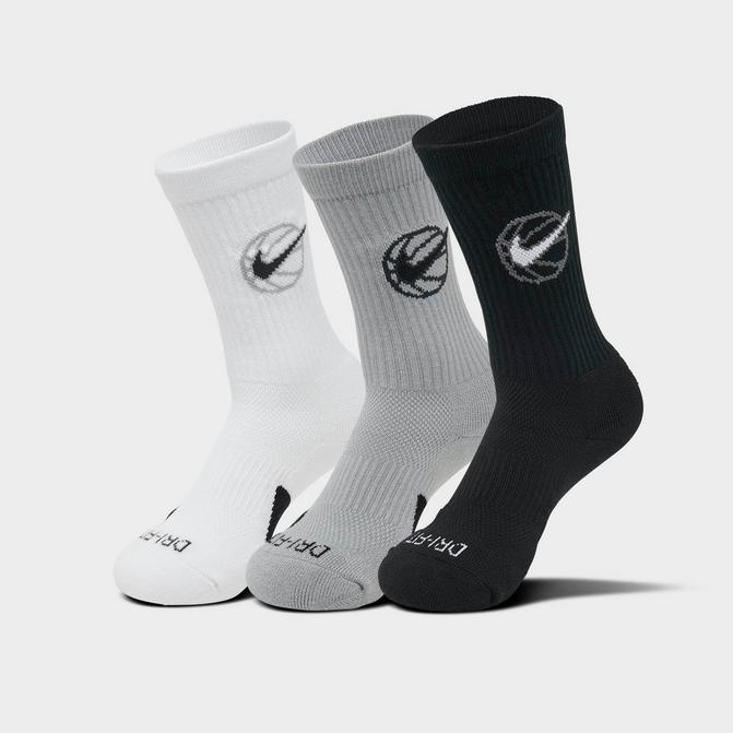 Nike Elite Crew Basketball Socks Black / White - White