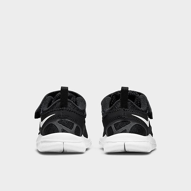 Left view of Kids' Toddler Nike Free Run 2 Hook-and-Loop Running Shoes in Black/White Click to zoom