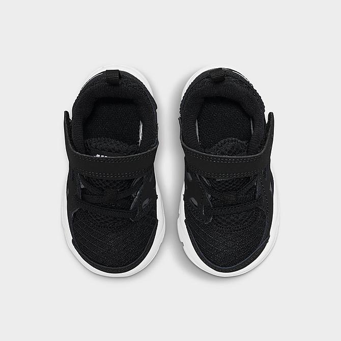 Back view of Kids' Toddler Nike Free Run 2 Hook-and-Loop Running Shoes in Black/White Click to zoom