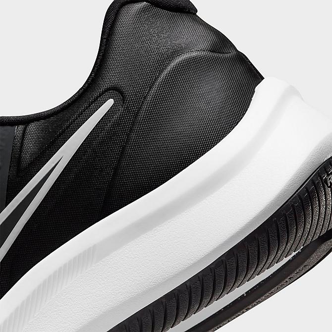 Front view of Big Kids' Nike Star Runner 3 Running Shoes in Black/Dark Smoke Grey/White Click to zoom