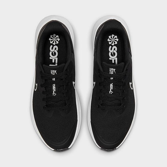 Back view of Big Kids' Nike Star Runner 3 Running Shoes in Black/Dark Smoke Grey/White Click to zoom