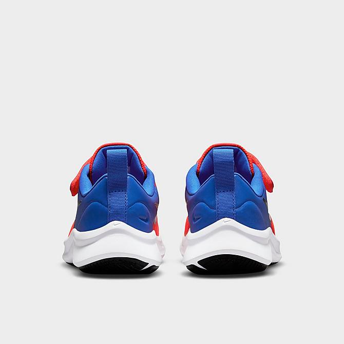 Left view of Boys' Little Kids' Nike Star Runner 3 Hook-and-Loop Running Shoes in Bright Crimson/White/Racer Blue/Black Click to zoom