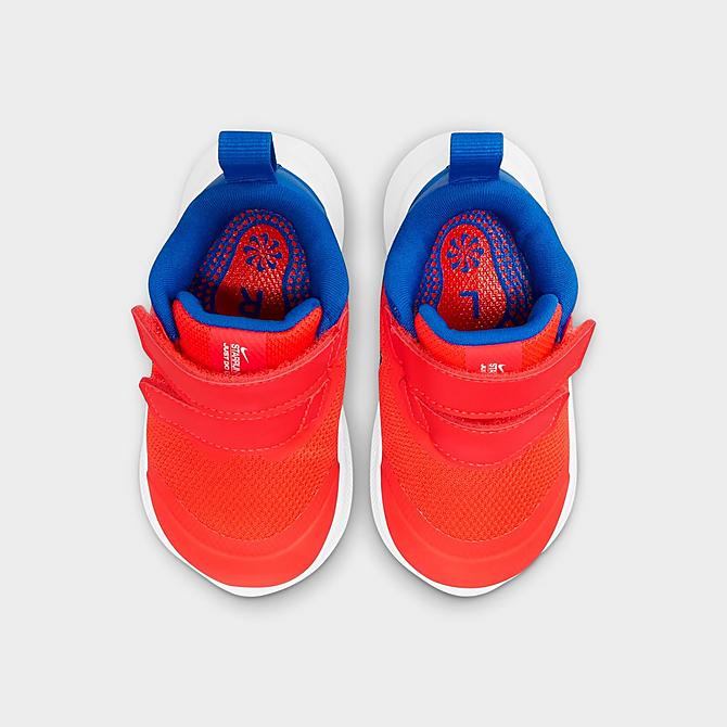 Back view of Kids' Toddler Nike Star Runner 3 Hook-and-Loop Running Shoes in Bright Crimson/White/Racer Blue/Black Click to zoom