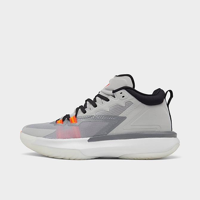 Right view of Jordan Zion 1 Basketball Shoes in Light Smoke Grey/Total Orange/Smoke Grey Click to zoom