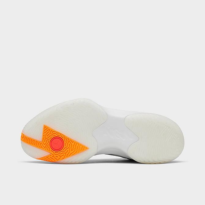 Bottom view of Jordan Zion 1 Basketball Shoes in Light Smoke Grey/Total Orange/Smoke Grey Click to zoom