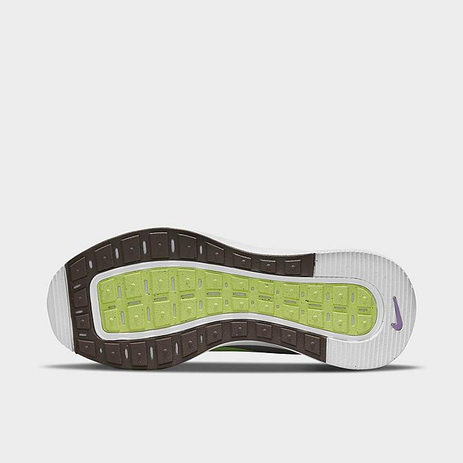 Bottom view of Boys' Big Kids' Nike Reposto Casual Shoes in Grey Fog/Light Lemon Twist/Lilac Click to zoom