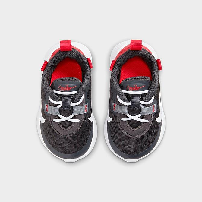Back view of Boys' Toddler Nike Reposto Training Shoes in Dark Smoke Grey/White/Bright Crimson/University Red Click to zoom
