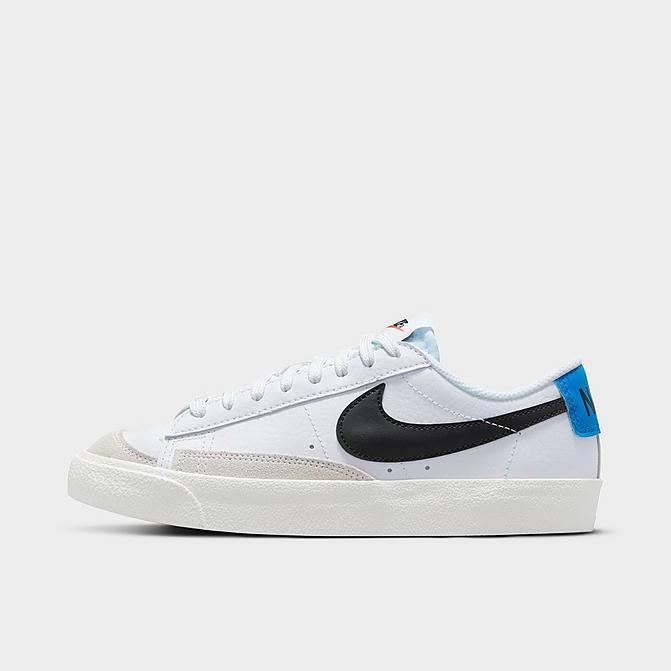 Right view of Big Kids' Nike Blazer Low '77 Casual Shoes in White/Black/Light Photo Blue/Sail Click to zoom