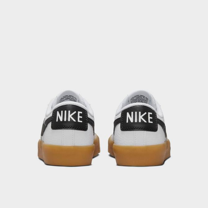 Left view of Big Kids' Nike Blazer Low '77 Casual Shoes in White/Gum Light Brown/Anthracite Click to zoom