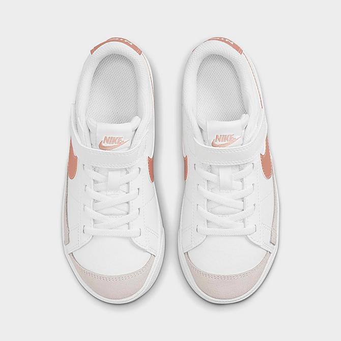 Back view of Little Kids' Nike Blazer Low '77 Casual Shoes in White/Metallic Red Bronze Click to zoom