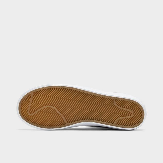 Bottom view of Big Kids' Nike Blazer Mid '77 Casual Shoes in Black/Sail/White/Total Orange Click to zoom