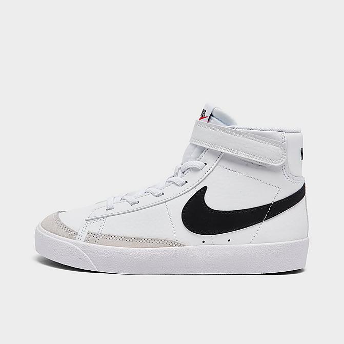 Right view of Little Kids' Blazer Mid '77 Hook-and-Loop Casual Shoes in White/Team Orange/Black Click to zoom