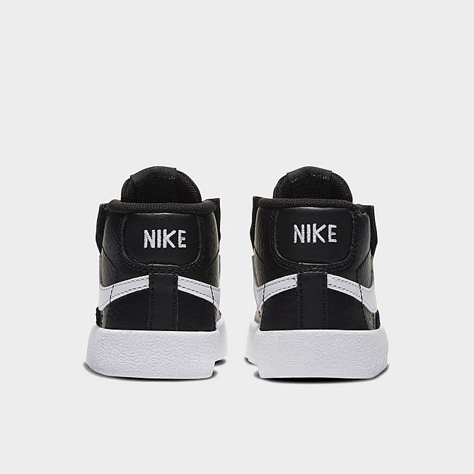 Left view of Kids' Toddler Nike Blazer Mid '77 Casual Shoes in Black/White-White-Total Orange Click to zoom