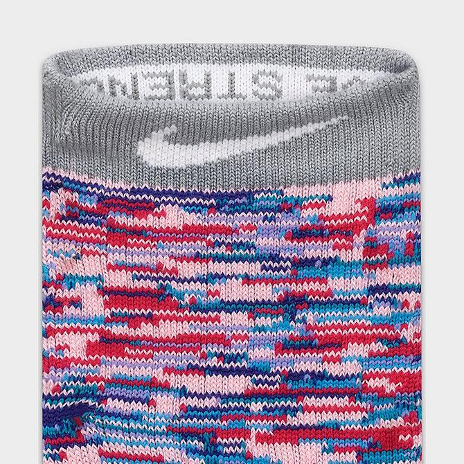 Alternate view of Women's Nike Elite Kay Yow Basketball Crew Socks in Pinksicle/Rapid Teal/White Click to zoom