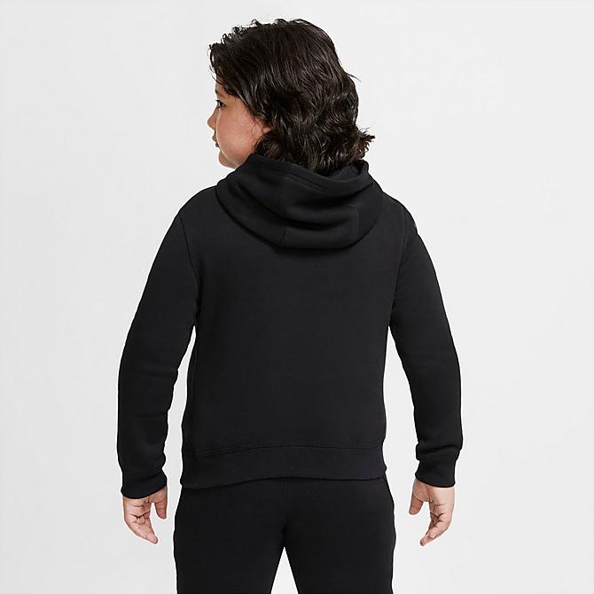 Back Left view of Boys' Nike Sportswear Club Fleece Pullover Hoodie (Plus Size) in Black Click to zoom