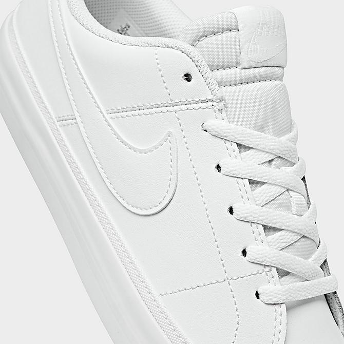 Front view of Big Kids' Nike Court Legacy Casual Shoes in White/White Click to zoom