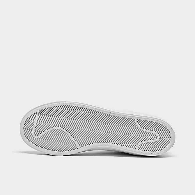 Bottom view of Big Kids' Nike Court Legacy Casual Shoes in White/White Click to zoom