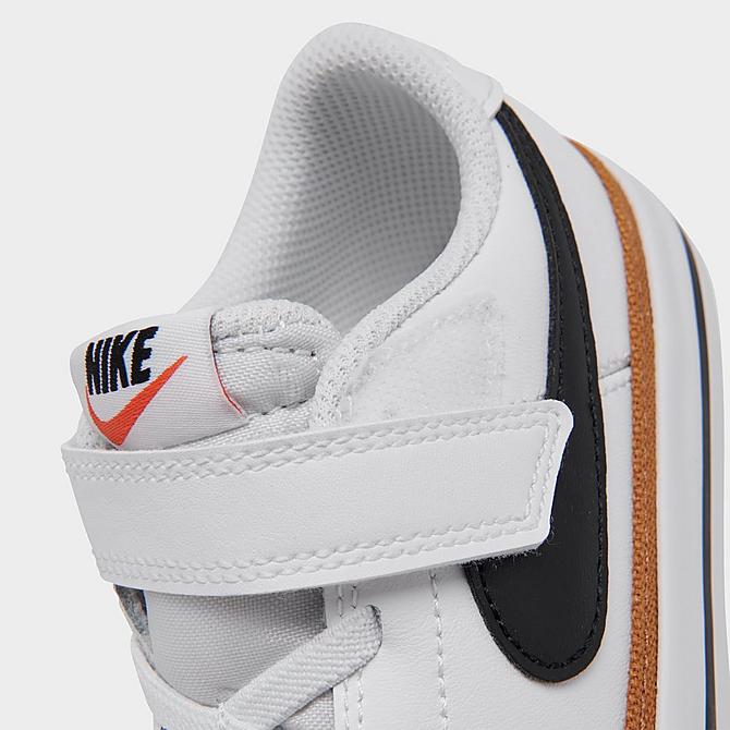 Front view of Little Kids' Nike Court Legacy Casual Shoes in White/Desert Ochre/Gum Light Brown/Black Click to zoom