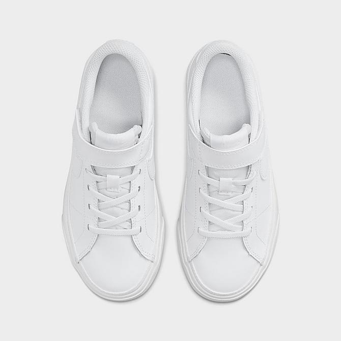 Back view of Little Kids' Nike Court Legacy Casual Shoes in White/White Click to zoom