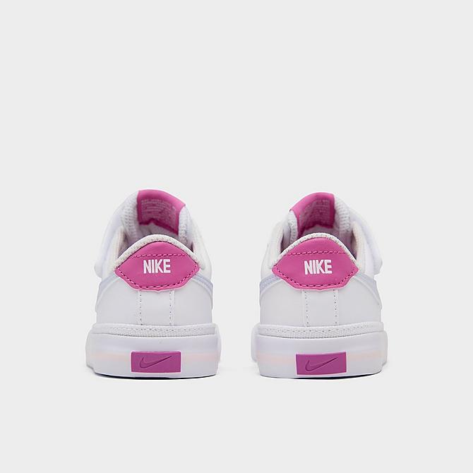Left view of Girls' Toddler Nike Court Legacy Casual Shoes in White/Football Grey/Cosmic Fuchsia Click to zoom