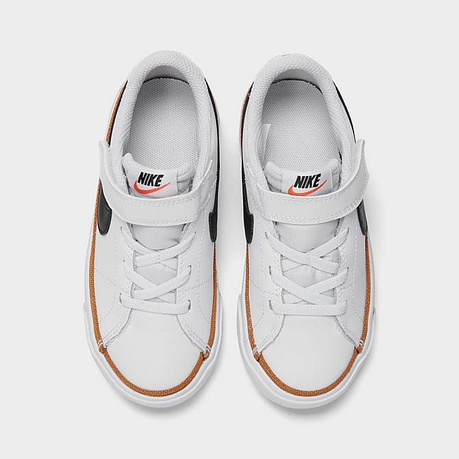 Back view of Kids' Toddler Nike Court Legacy Casual Shoes in White/Black/Desert Ochre/Gum Light Brown Click to zoom