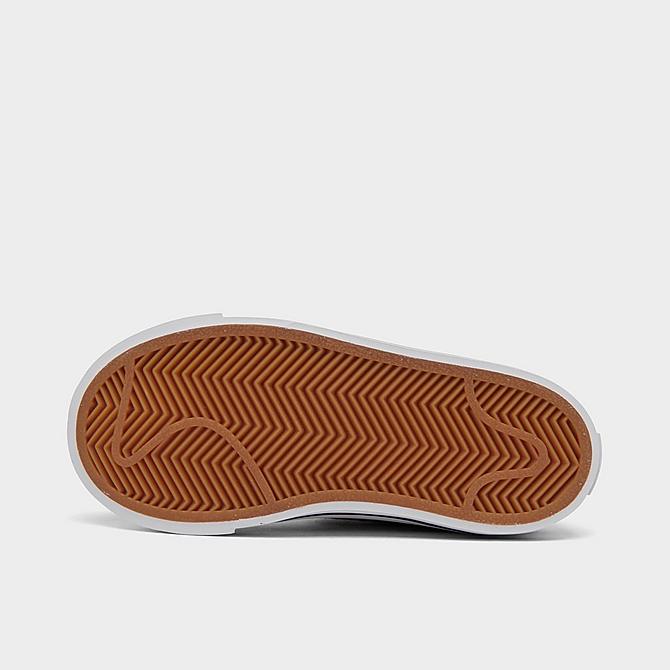 Bottom view of Kids' Toddler Nike Court Legacy Casual Shoes in White/Black/Desert Ochre/Gum Light Brown Click to zoom