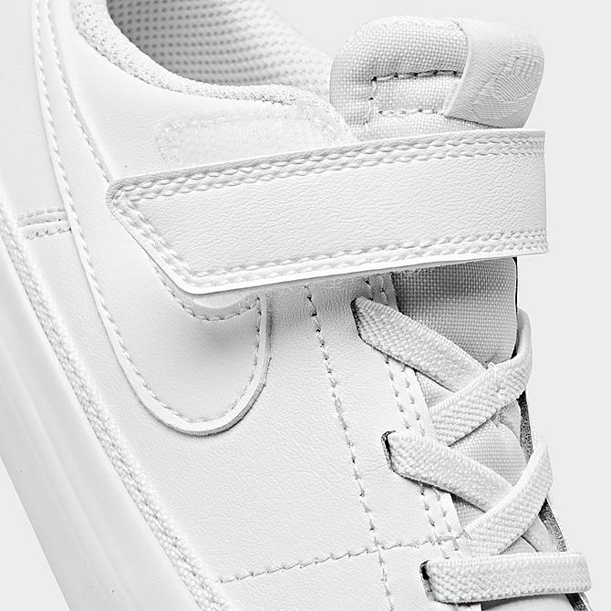 Front view of Kids' Toddler Nike Court Legacy Casual Shoes in White/White Click to zoom