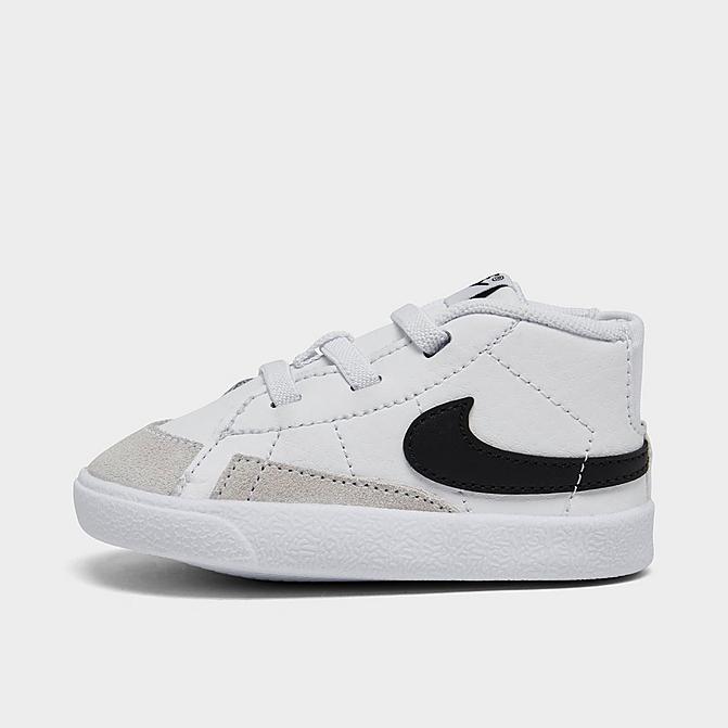 Right view of Infant Nike Blazer Mid Crib Booties in White/Black/White Click to zoom