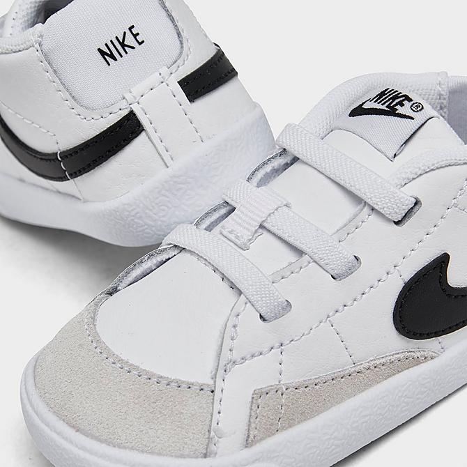 Front view of Infant Nike Blazer Mid Crib Booties in White/Black/White Click to zoom