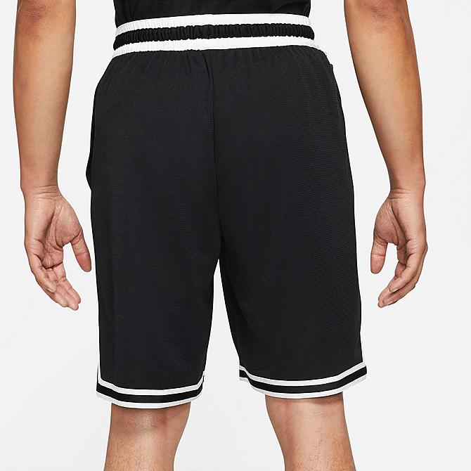 Back Right view of Men's Nike Dri-FIT DNA 3.0 Basketball Shorts in Black/White Click to zoom