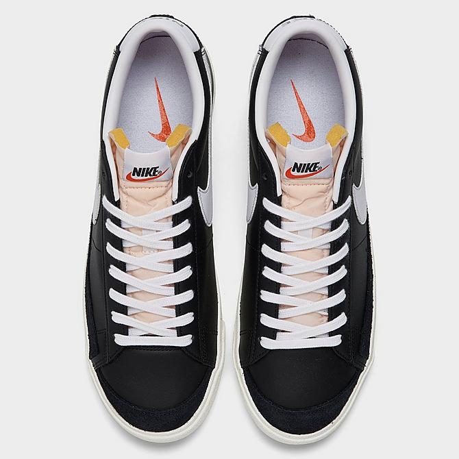 Back view of Men's Nike Blazer Low '77 Vintage Casual Shoes in Black/White/Black/Sail Click to zoom