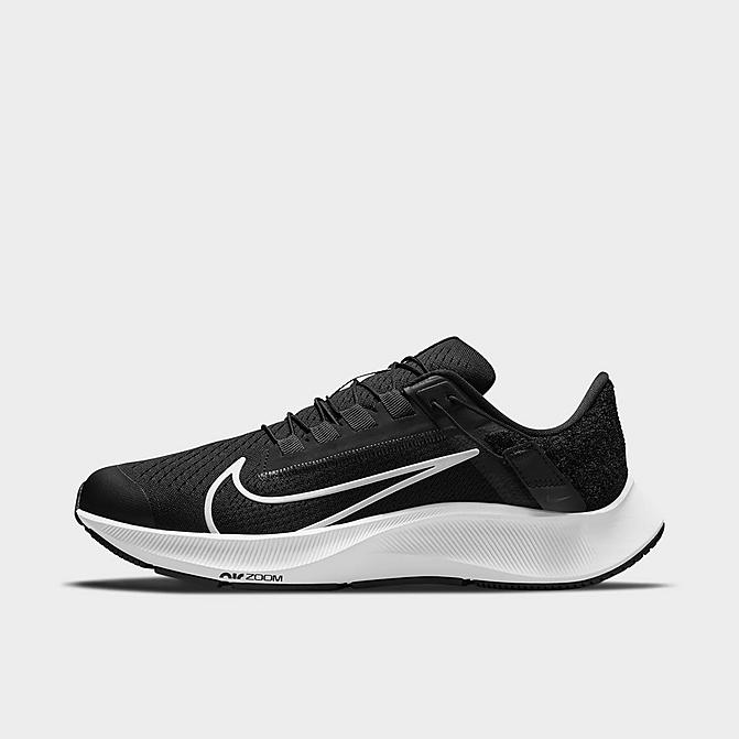 Right view of Women's Nike Air Zoom Pegasus 38 FlyEase Running Shoes in Black/Anthracite/Volt/White Click to zoom