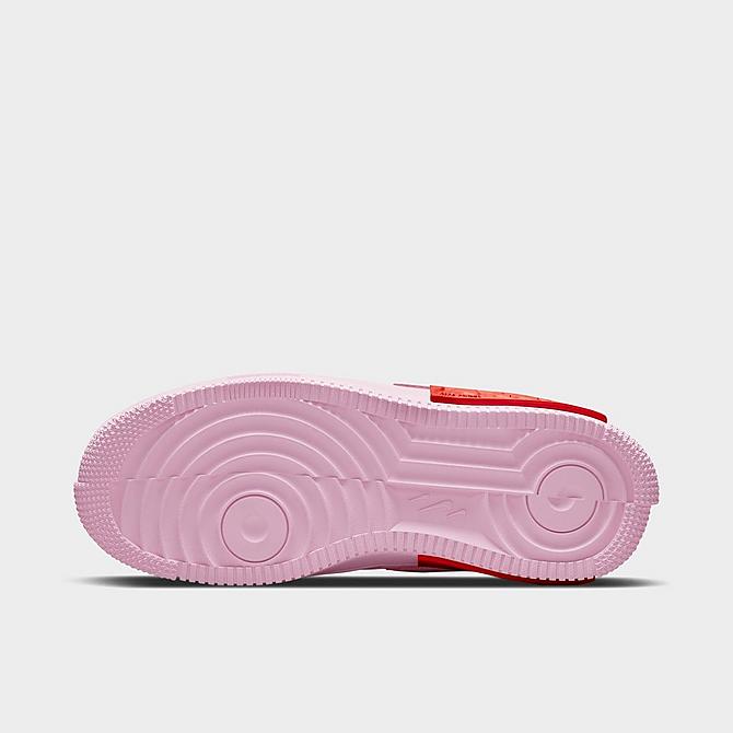 Bottom view of Women's Nike Air Force 1 Fontanka Casual Shoes in Pink Foam/University Red/Black/Pink Foam Click to zoom