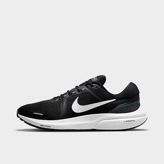 [angle] view of Men's Nike Air Zoom Vomero 16 Running Shoes in Black/Anthracite/White Click to zoom