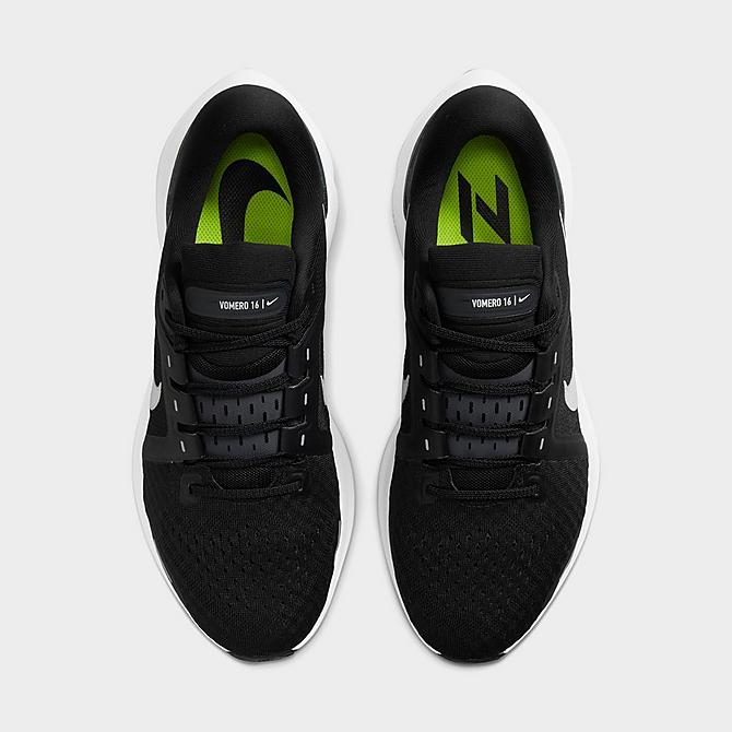 [angle] view of Men's Nike Air Zoom Vomero 16 Running Shoes in Black/Anthracite/White Click to zoom