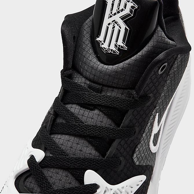 Front view of Nike Kyrie 4 Low (Team) Basketball Shoes in Black/Black/White Click to zoom