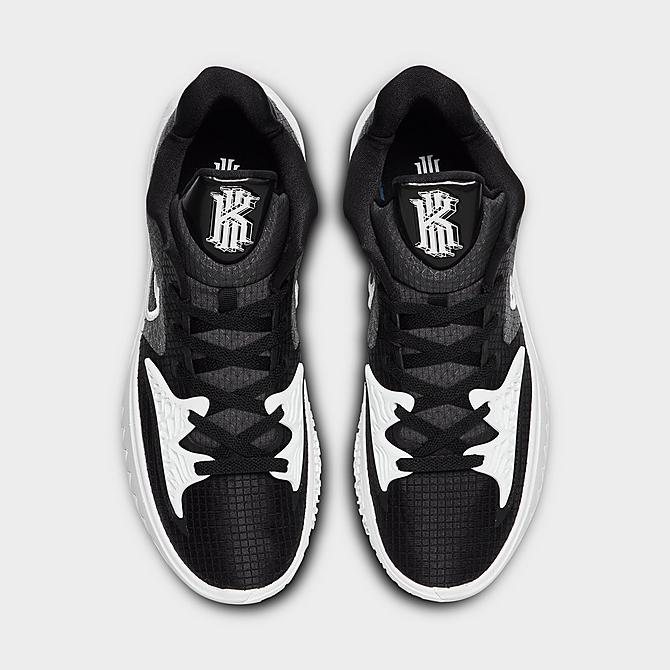 Back view of Nike Kyrie 4 Low (Team) Basketball Shoes in Black/Black/White Click to zoom