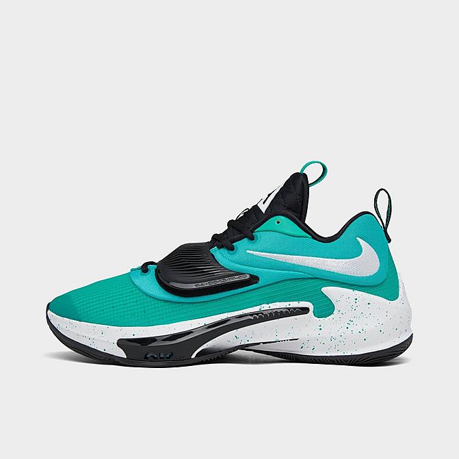 Right view of Nike Zoom Freak 3 (Team) Basketball Shoes in Clear Jade/White/Black Click to zoom
